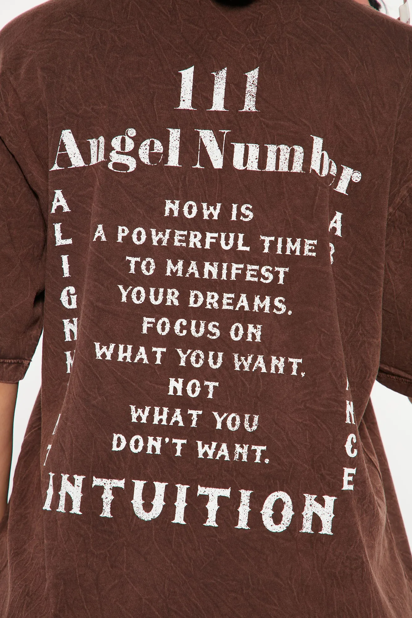 111 Angel Number Tunic Top - Dark Brown