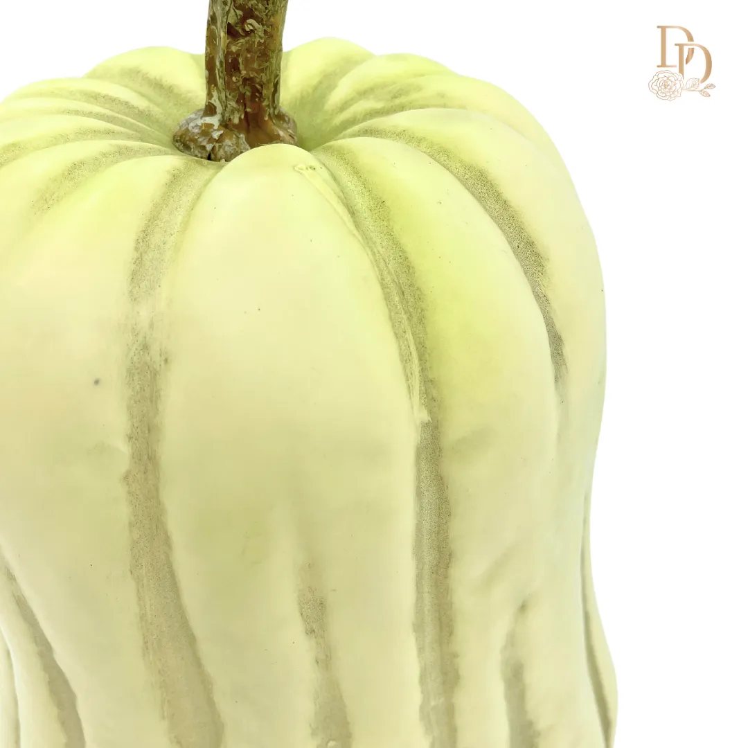 15.5" Cream Brown Faux Hybrid Pumpkin