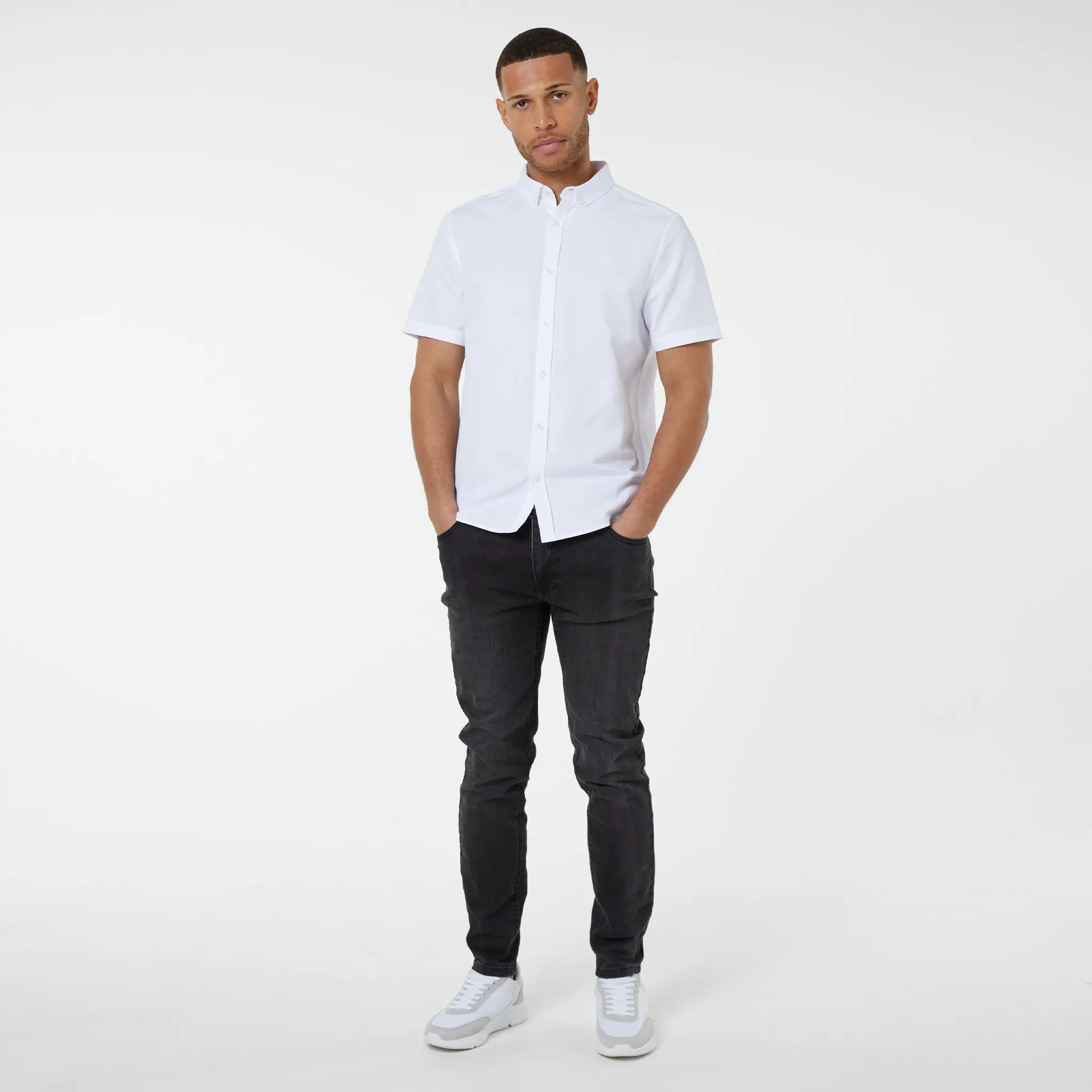 2-Pack Short Sleeve Oxford Shirt | Navy/White