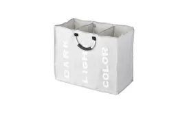 3-Section Large Foldable Oxford Laundry Basket