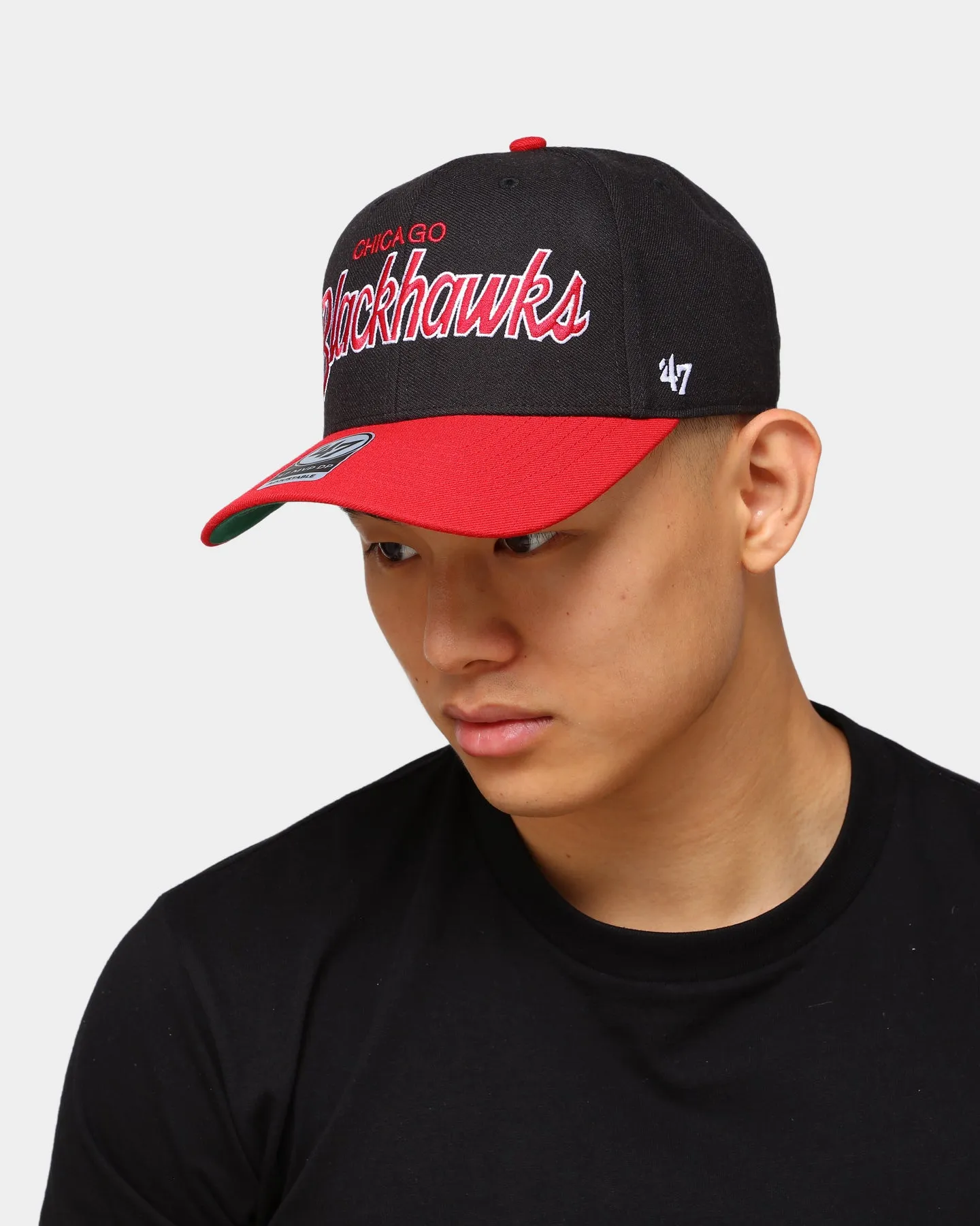 47 Brand Chicago Blackhawks Script MVP DP Snapback Black