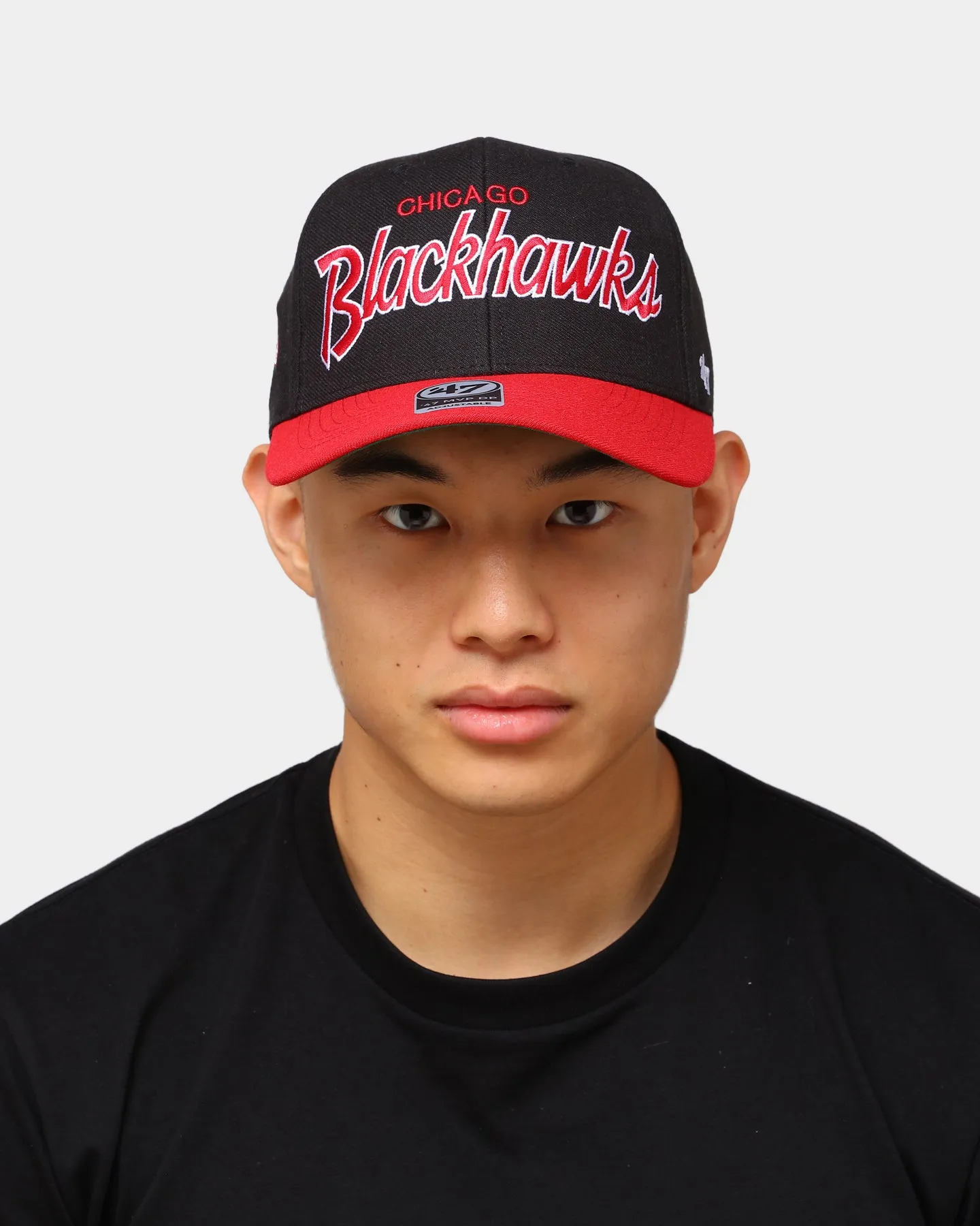 47 Brand Chicago Blackhawks Script MVP DP Snapback Black