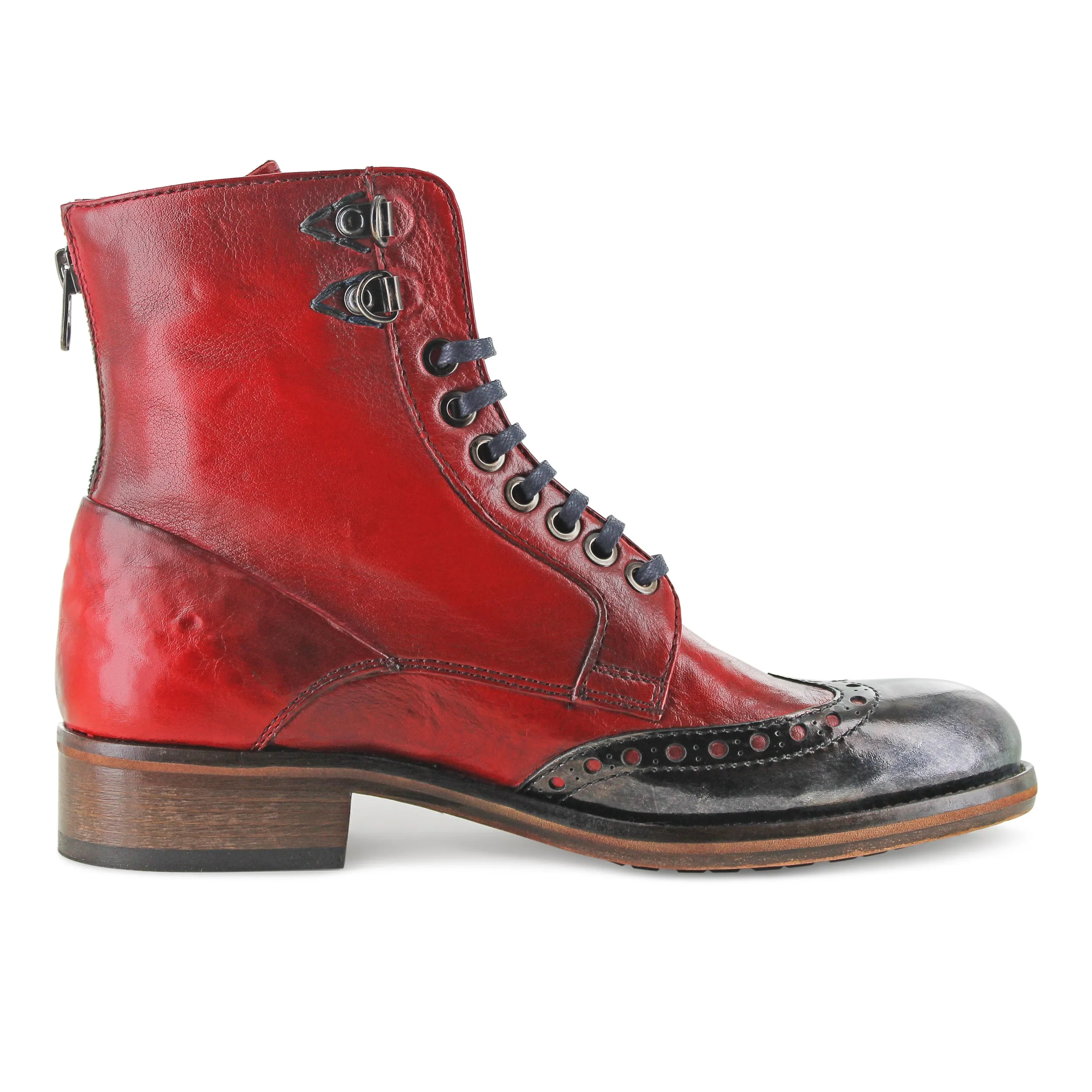 6309 - Hand Finished Red Ankle Boot