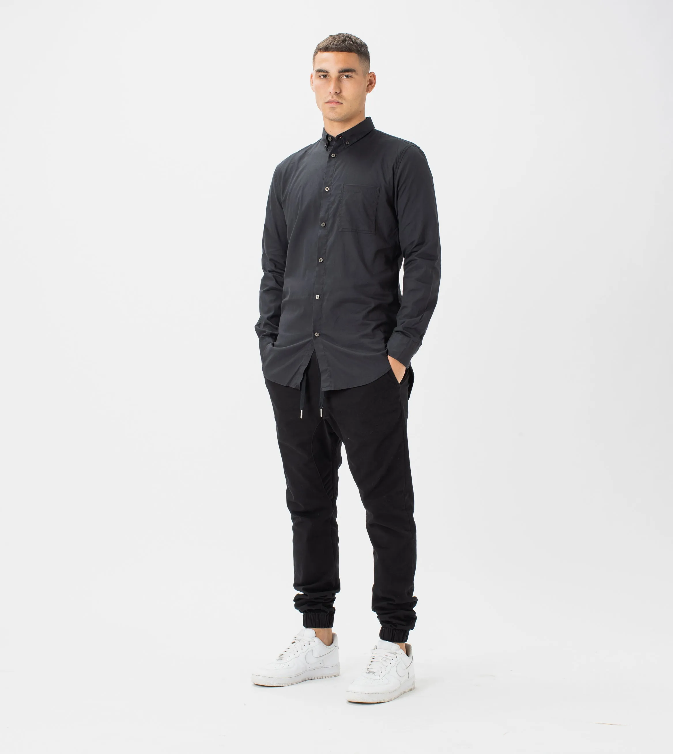 7 Foot LS Oxford Shirt Black