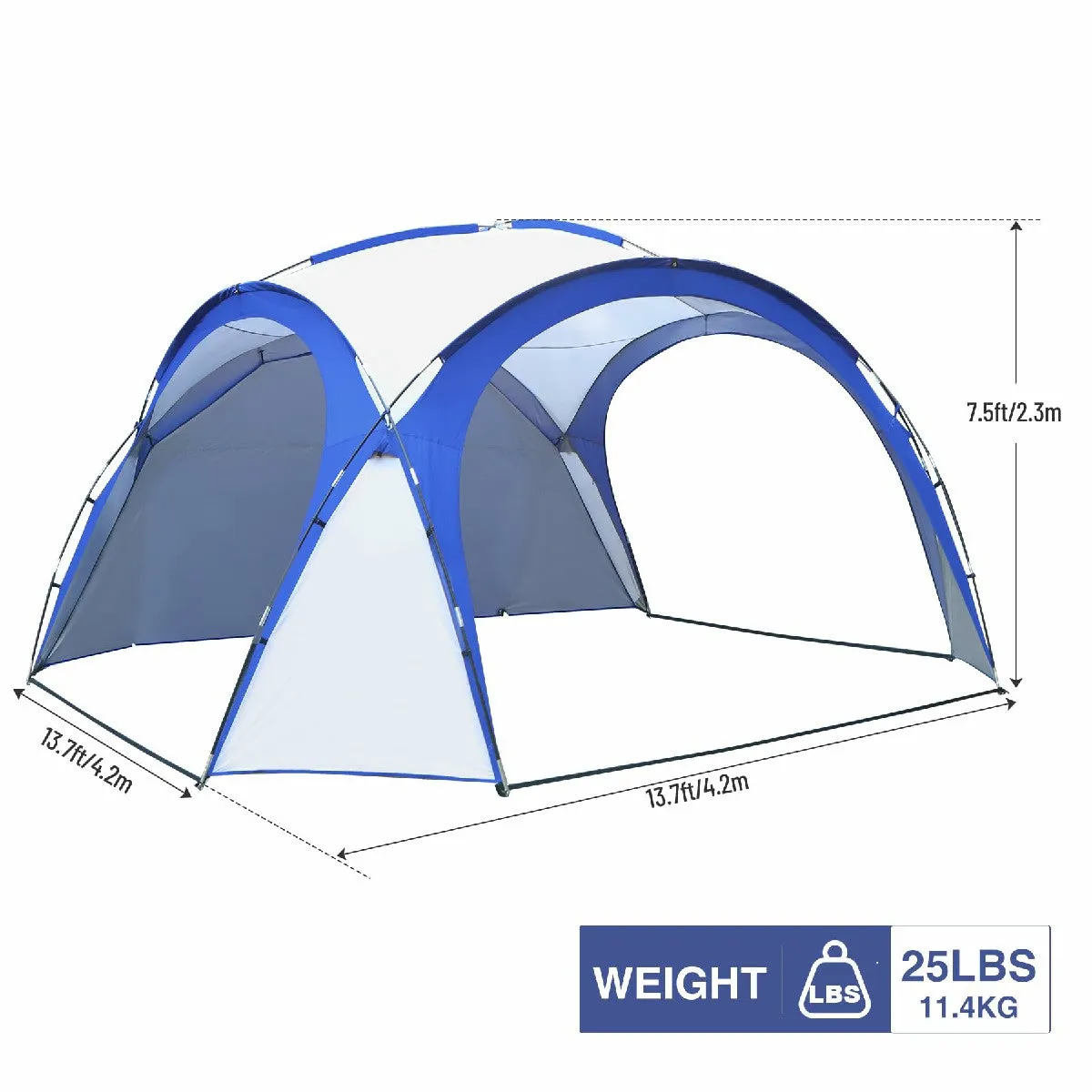 8-12 Person Easy Beach Canopy Tent with Side Wall