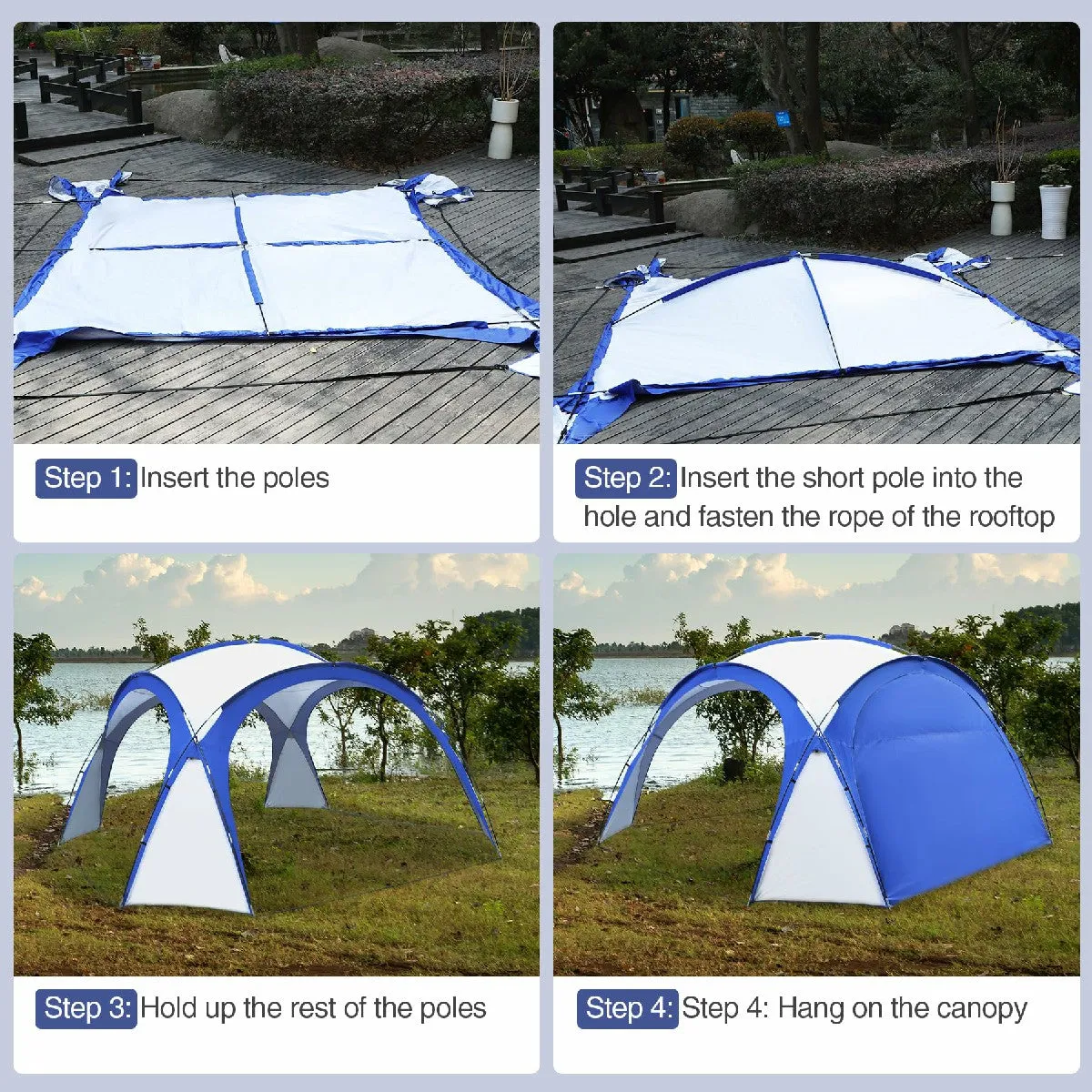 8-12 Person Easy Beach Canopy Tent with Side Wall