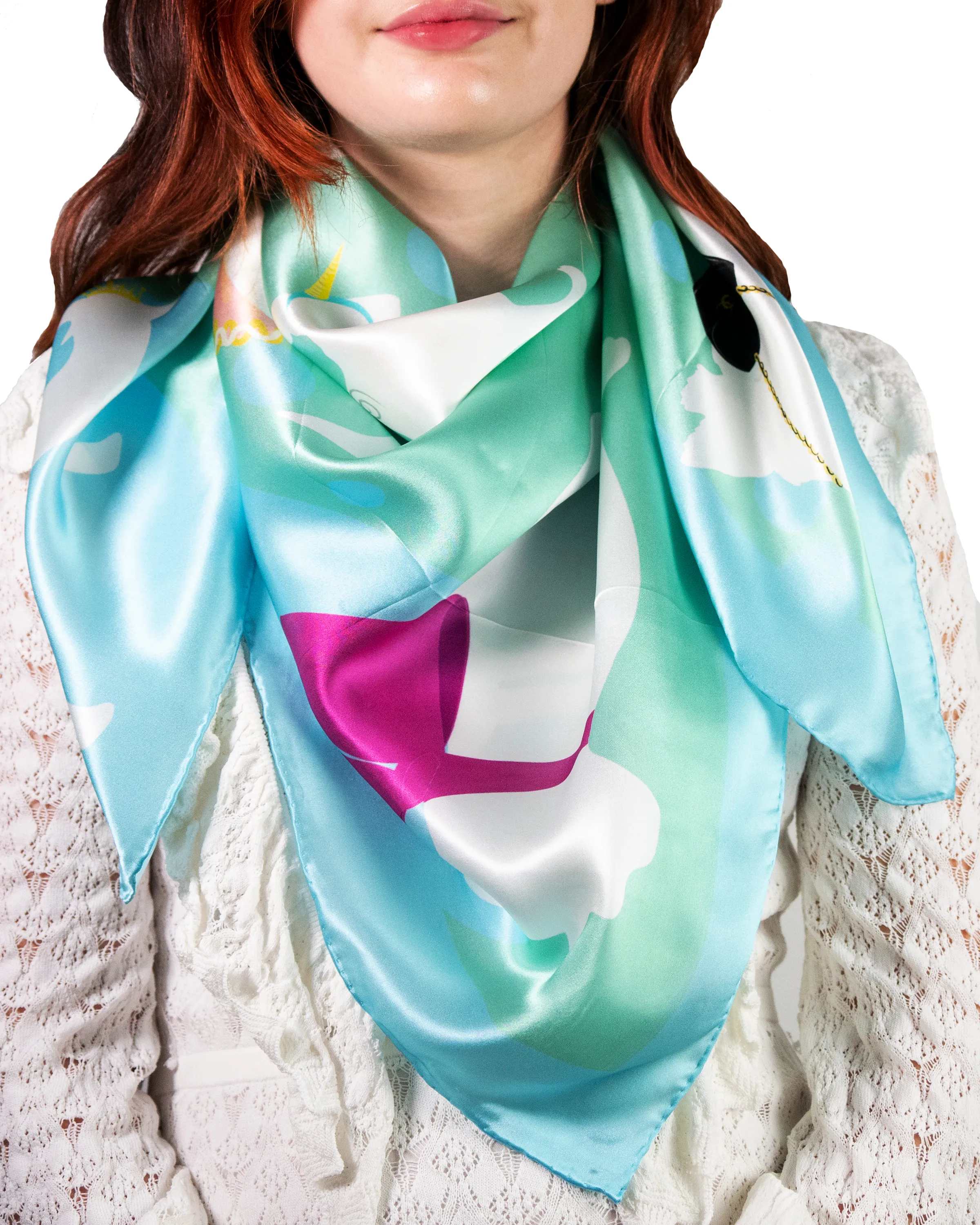 Accessorized Small & Mighty Dog Silk Satin Scarf