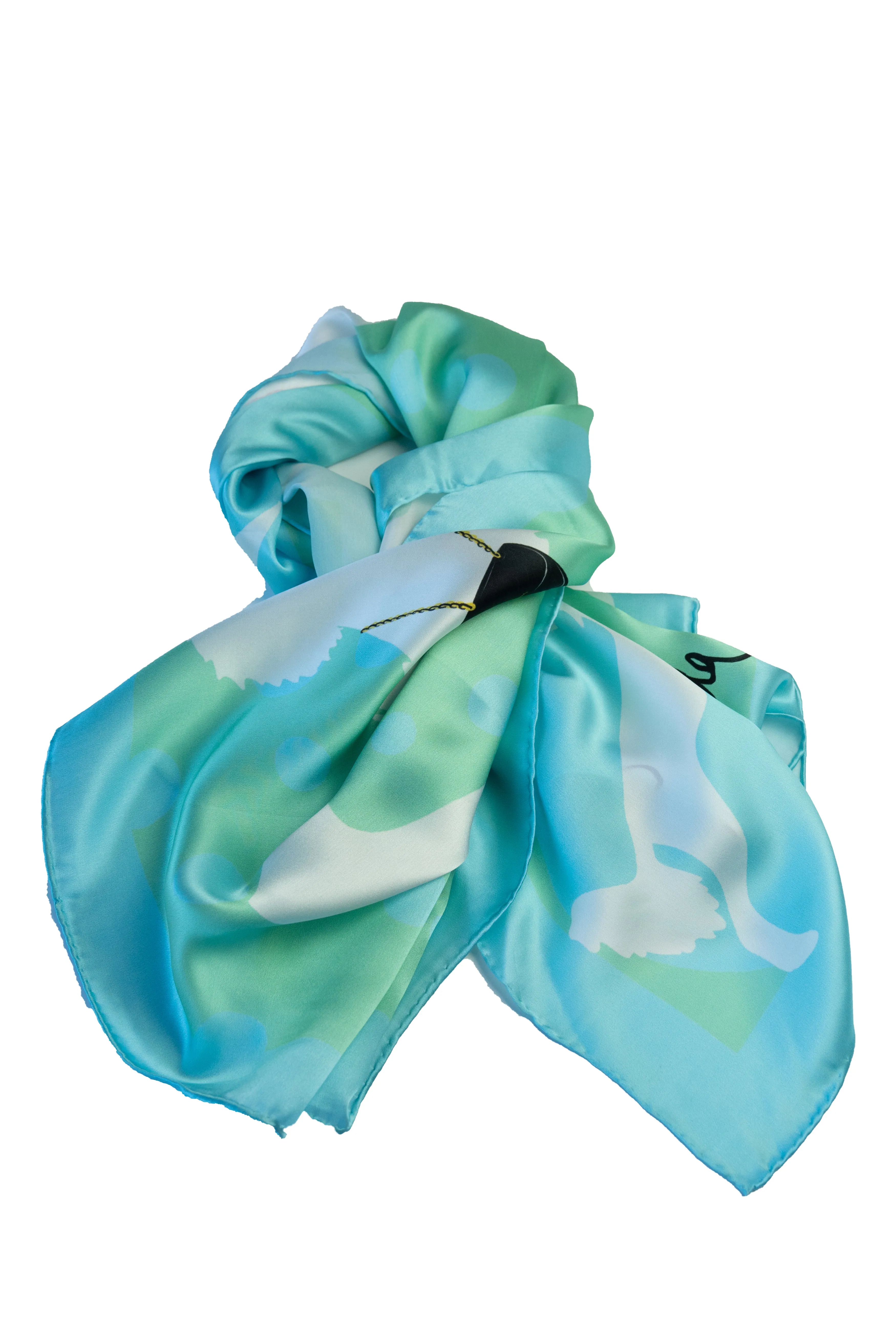 Accessorized Small & Mighty Dog Silk Satin Scarf