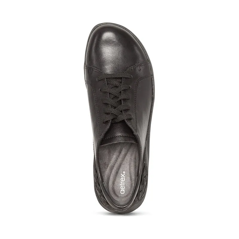 Aetrex Dana Oxford Black Leather DM300 BLACK