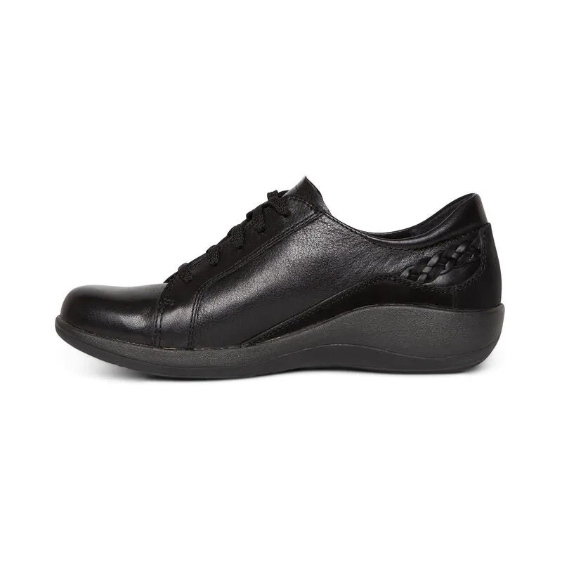 Aetrex Dana Oxford Black Leather DM300 BLACK