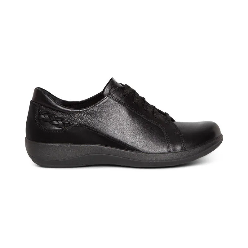 Aetrex Dana Oxford Black Leather DM300 BLACK