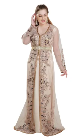 Algerian Kaftan Embroidered Hand Made Gown