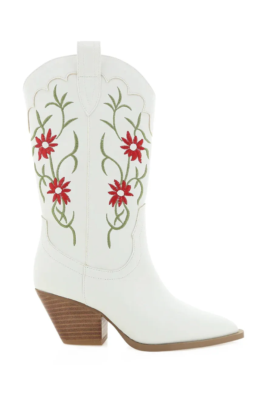 Allison Floral Embroidered Western Boot