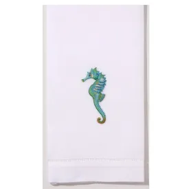 Aqua Seahorse Nautical Hand Towels