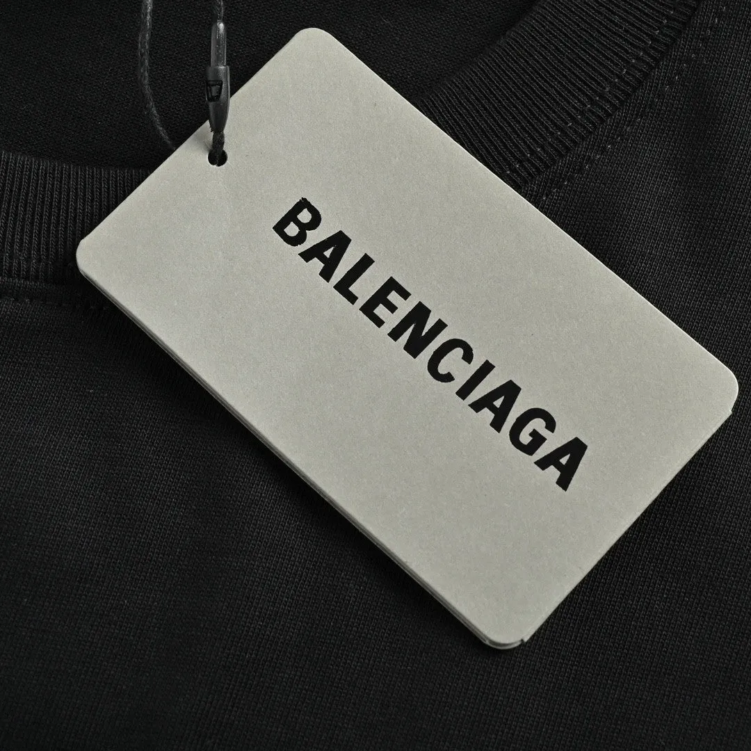 Balenciaga Embroidered Patch Logo T-Shirt (Black)