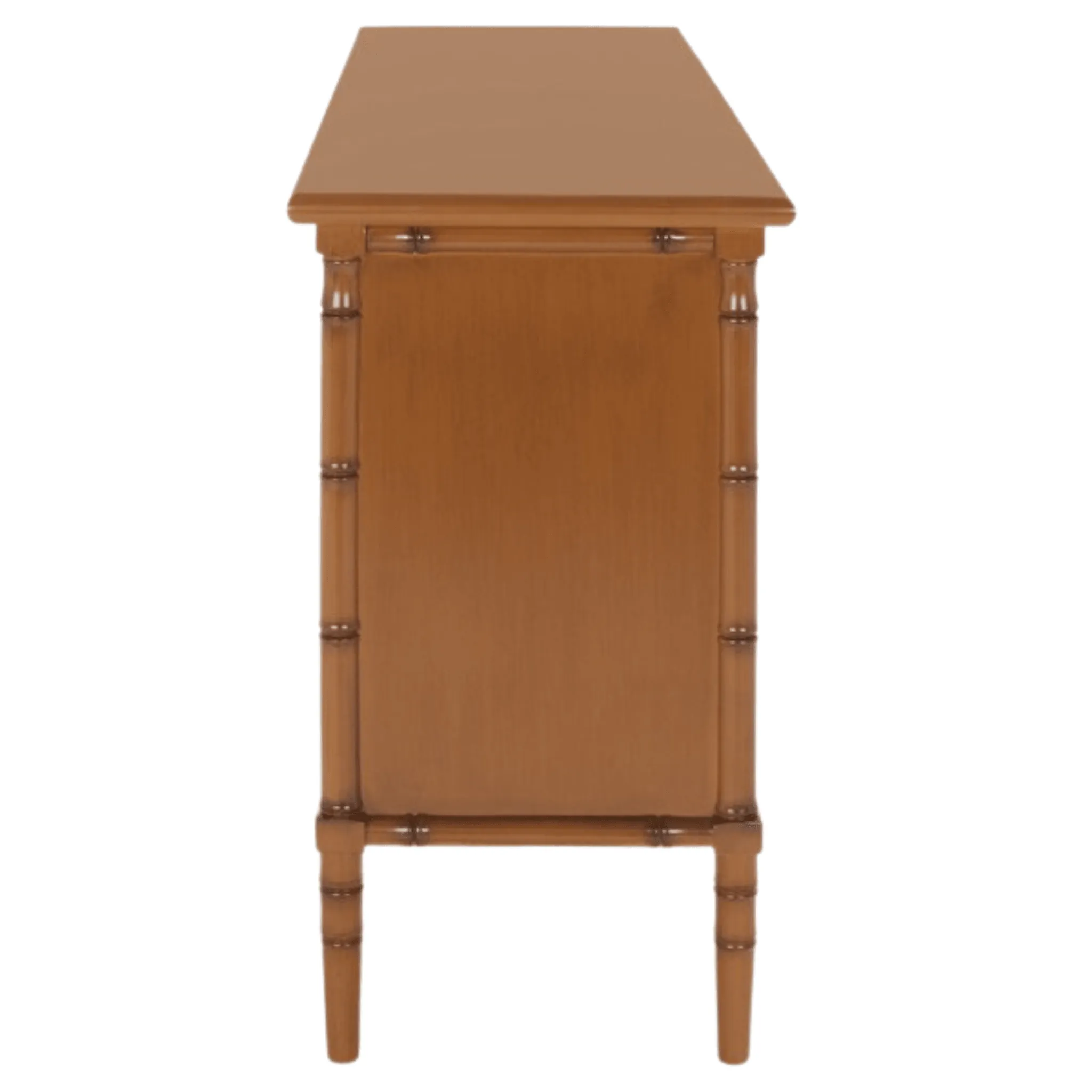 Bamboo Inspired Contemporary Dresser in Soft Brown Finish