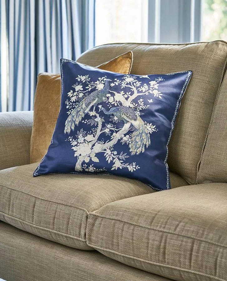 Belvedere Midnight Embroidered Cushion