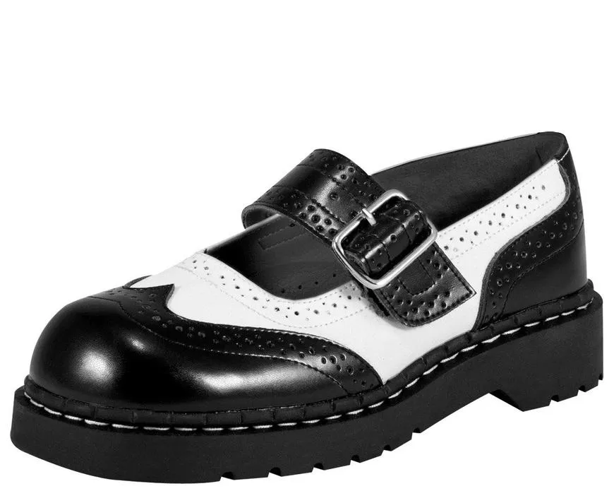 Black & White Brogue Mary Janes