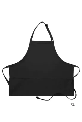 Black Deluxe Bib XL Adjustable Apron (3 Pockets)