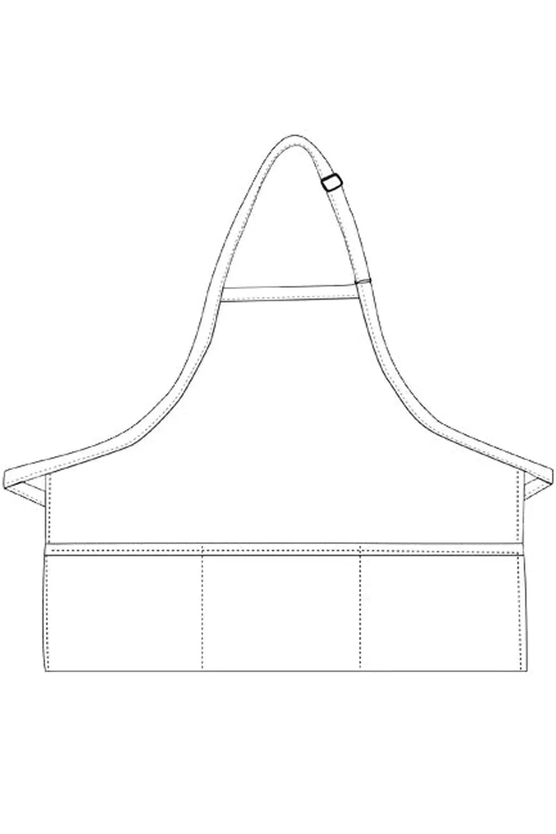 Black Deluxe Bib XL Adjustable Apron (3 Pockets)