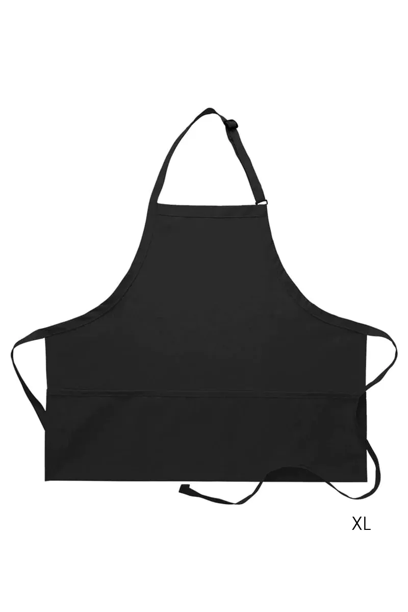 Black Deluxe Bib XL Adjustable Apron (3 Pockets)