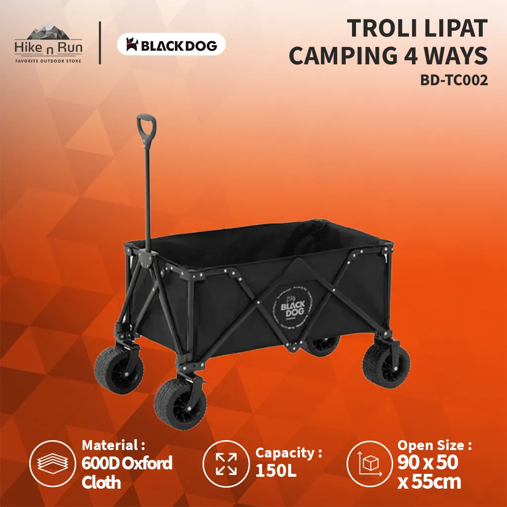 BLACK DOG TROLI LIPAT CAMPING BD-TC002 FOLDING TROLLEY 4 WAYS