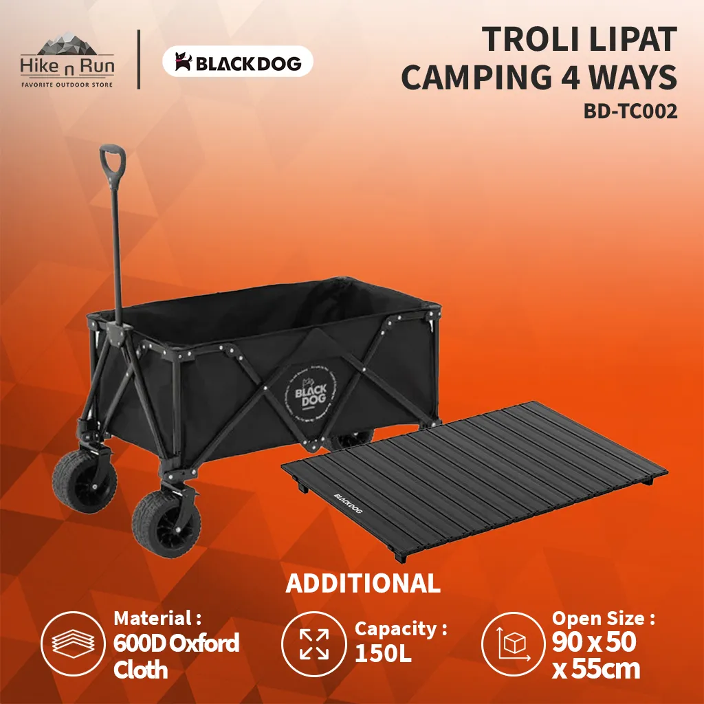 BLACK DOG TROLI LIPAT CAMPING BD-TC002 FOLDING TROLLEY 4 WAYS