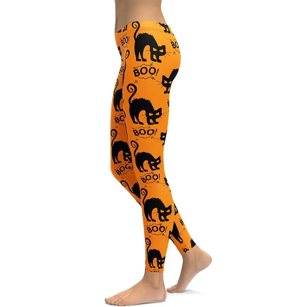 Black Kitty Halloween Leggings