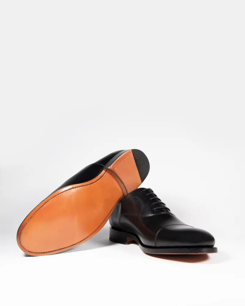 Black Oxford Dress Shoe with Leather Soles