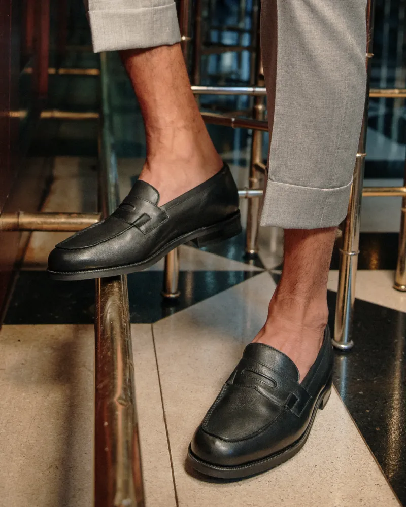 Black Soft Leather Loafer