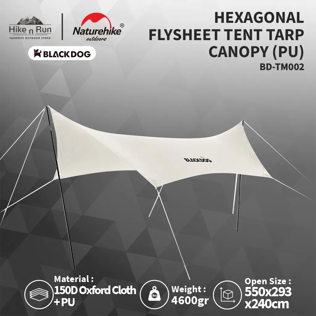 BLACKDOG BD-TM002 / BD-TM004 HEXAGONAL FLYSHEET TENT TARP CANOPY