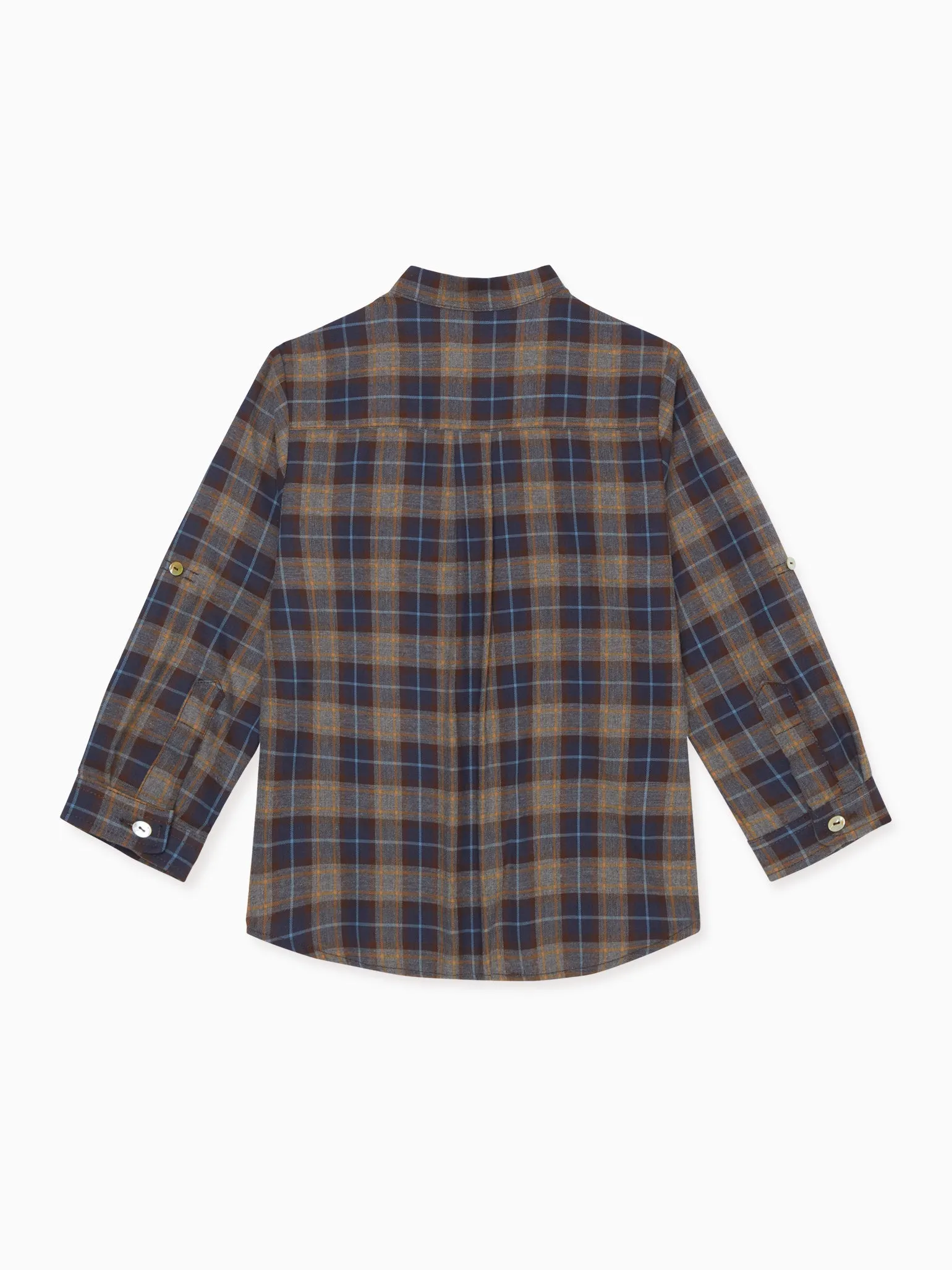 Blue Check Mateo Long Sleeve Boy Shirt