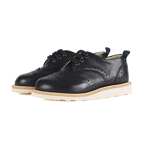 Brando Brogue Kids Shoe Black Leather