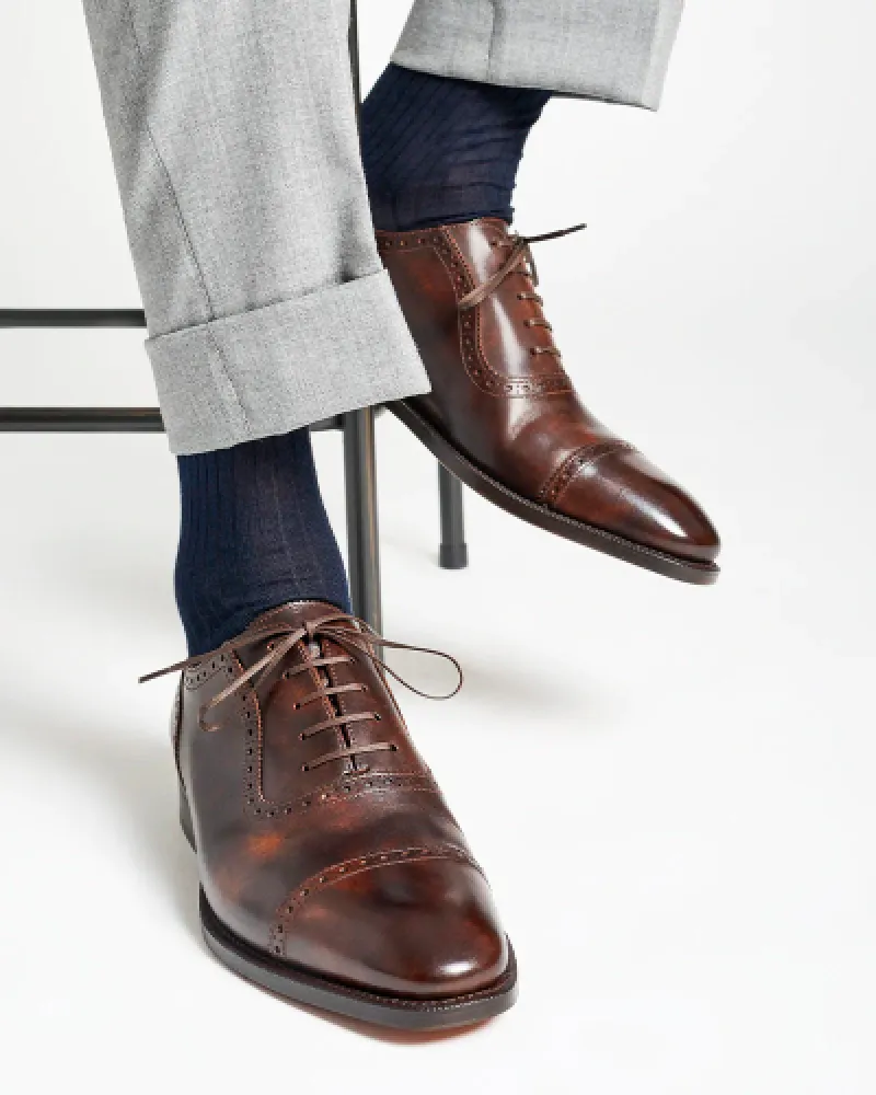 Brown Brogue Oxford Dress Shoe