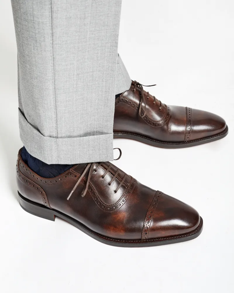 Brown Brogue Oxford Dress Shoe