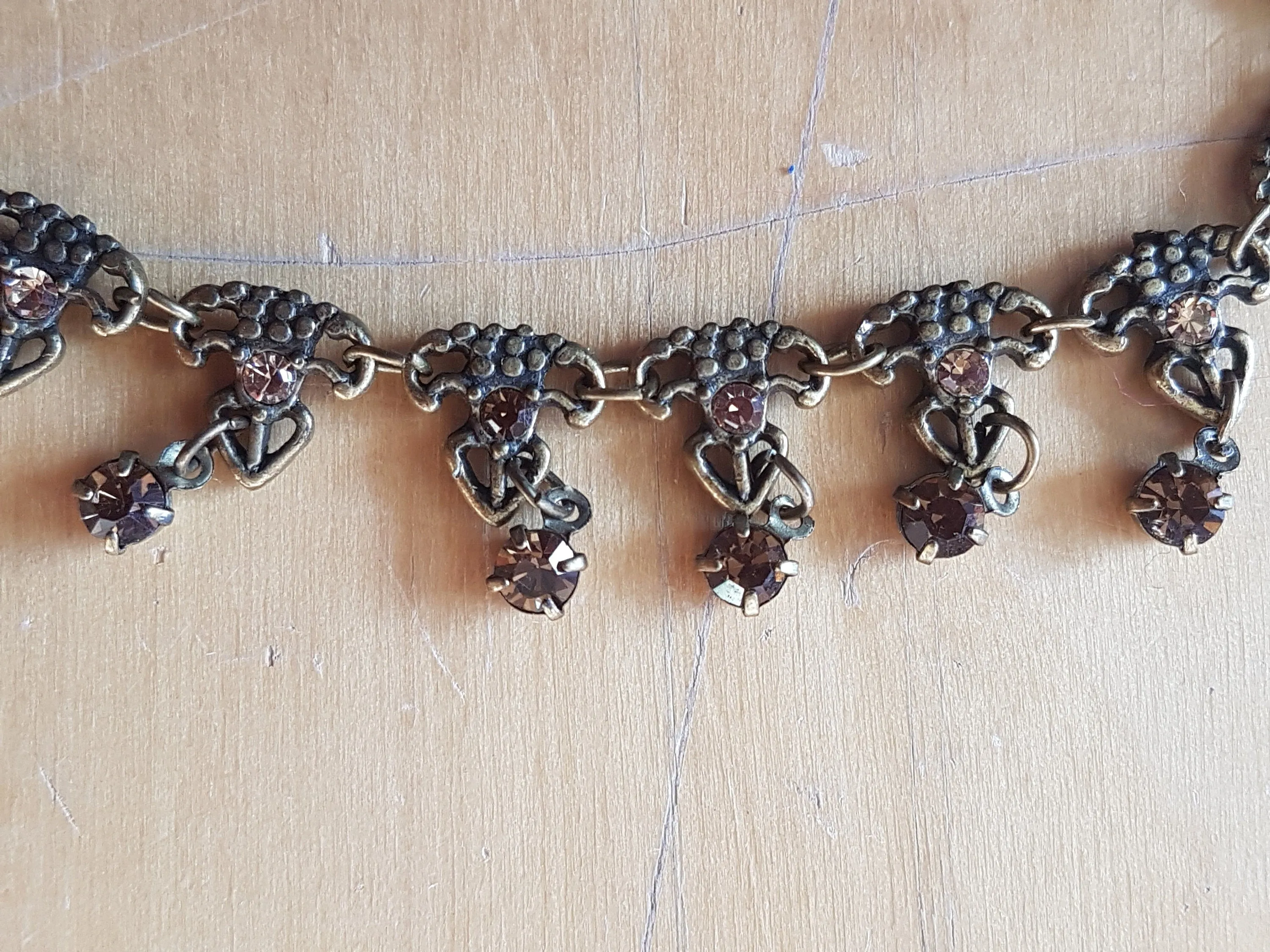 Brown Gem Stone Fleur-de-Lys Bracelet