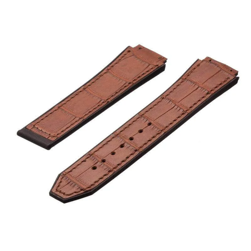 Brown Genuine Alligator Watch Strap for Hublot Big Bang