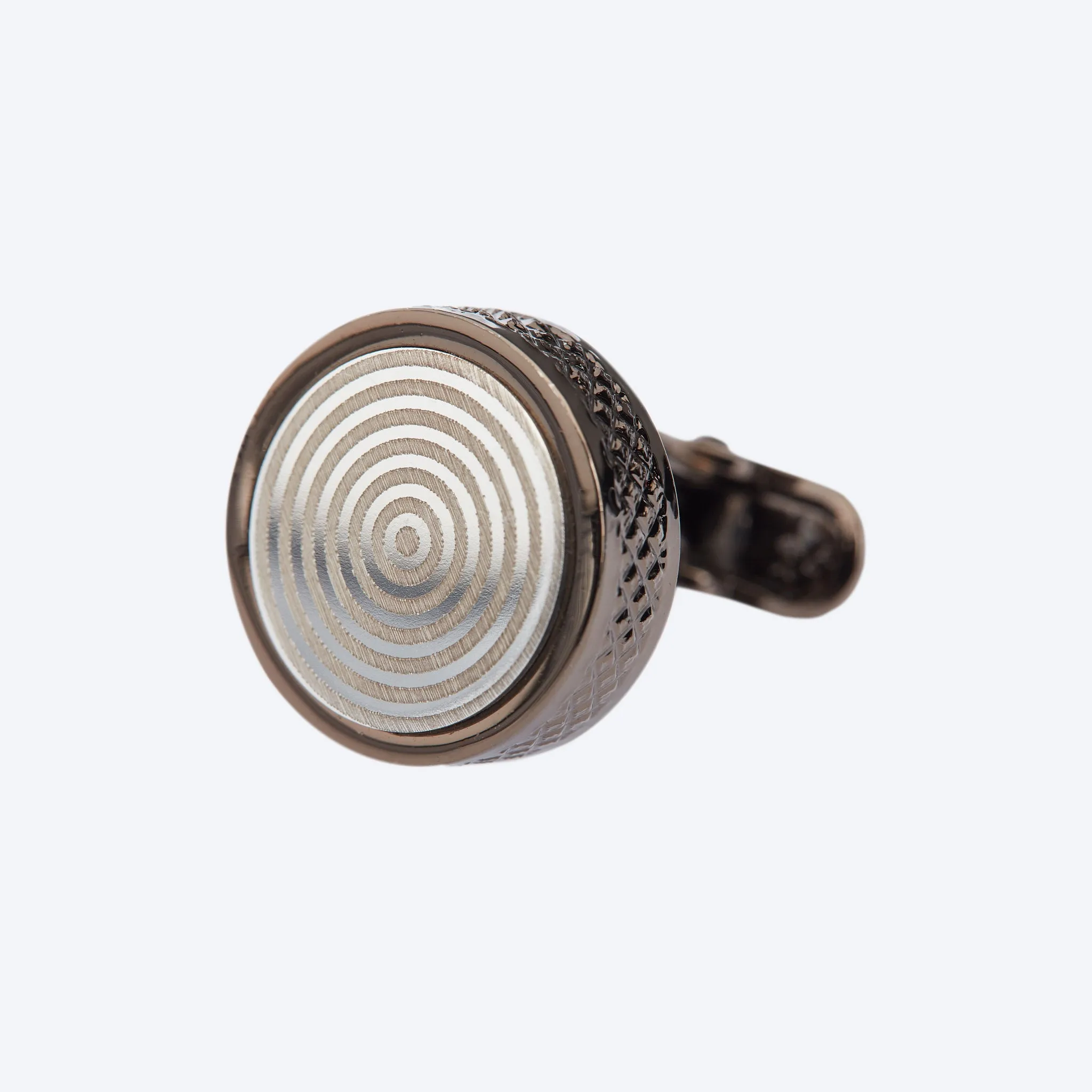 Brown Spiral Round Cufflink