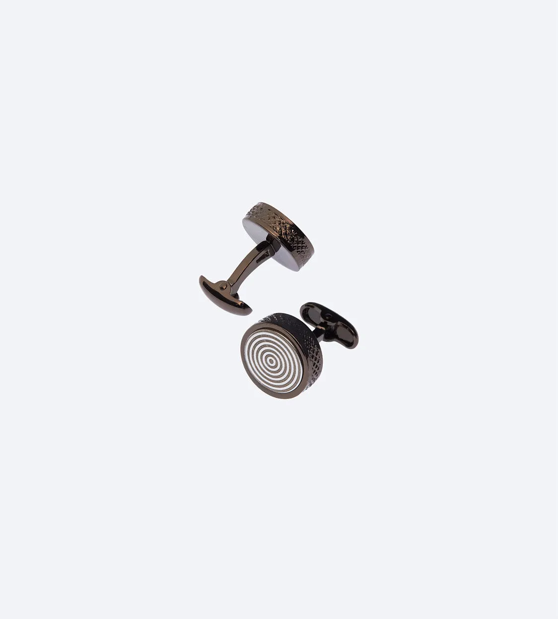 Brown Spiral Round Cufflink