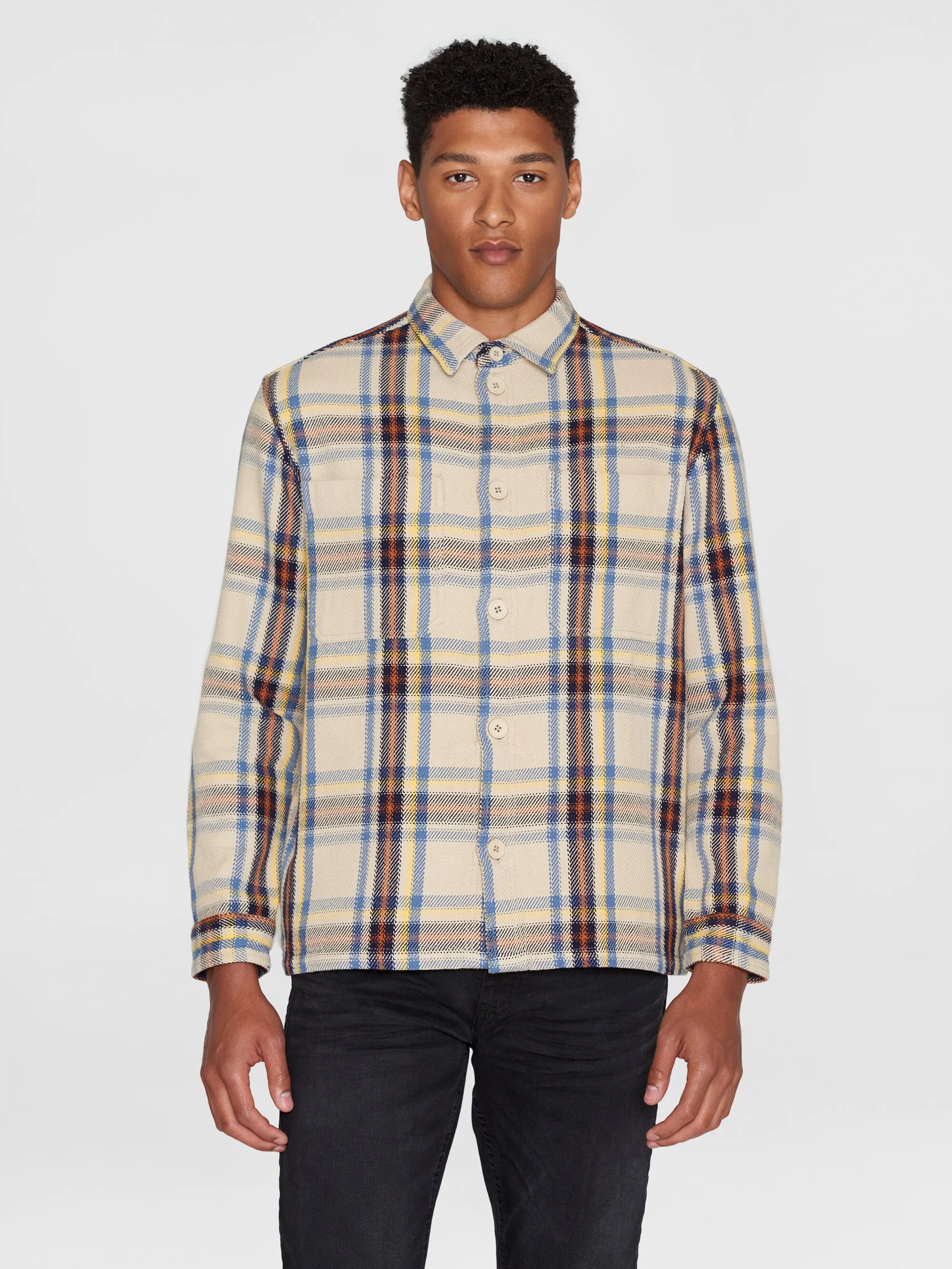 Checked overshirt - GOTS/Vegan - Brown check