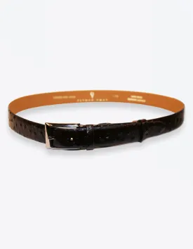 Chocolate Ostrich Leather Belt