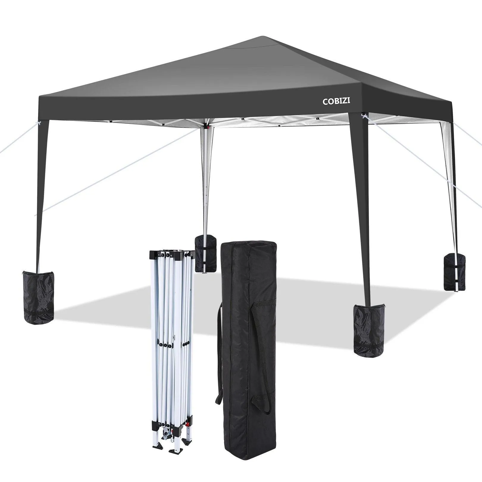 COBIZI Pop Up Canopy Gazebo Outdoor Shade Tent 10'X10' with 4 Sandbags