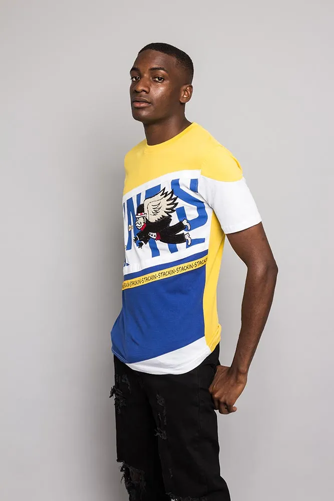 Color Blocked Embroidered Monopoly T-Shirt