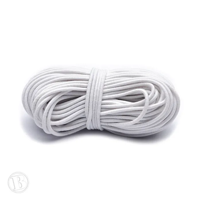 Coloured Elastic White Elastic 1mm-Pack of 10m