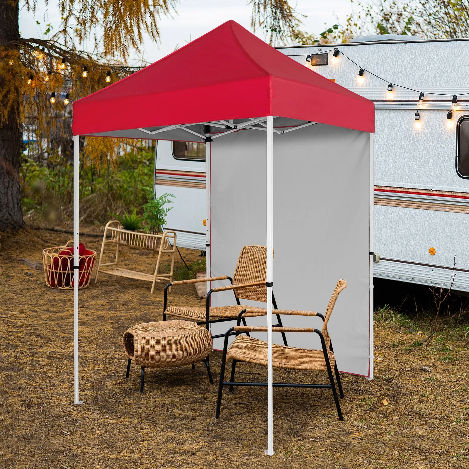 COOS BAY 5x5 Outdoor Portable Canopy Tent with One Removable Sunwall