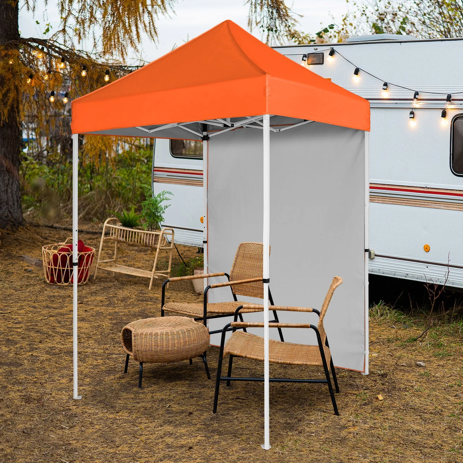 COOS BAY 5x5 Outdoor Portable Canopy Tent with One Removable Sunwall