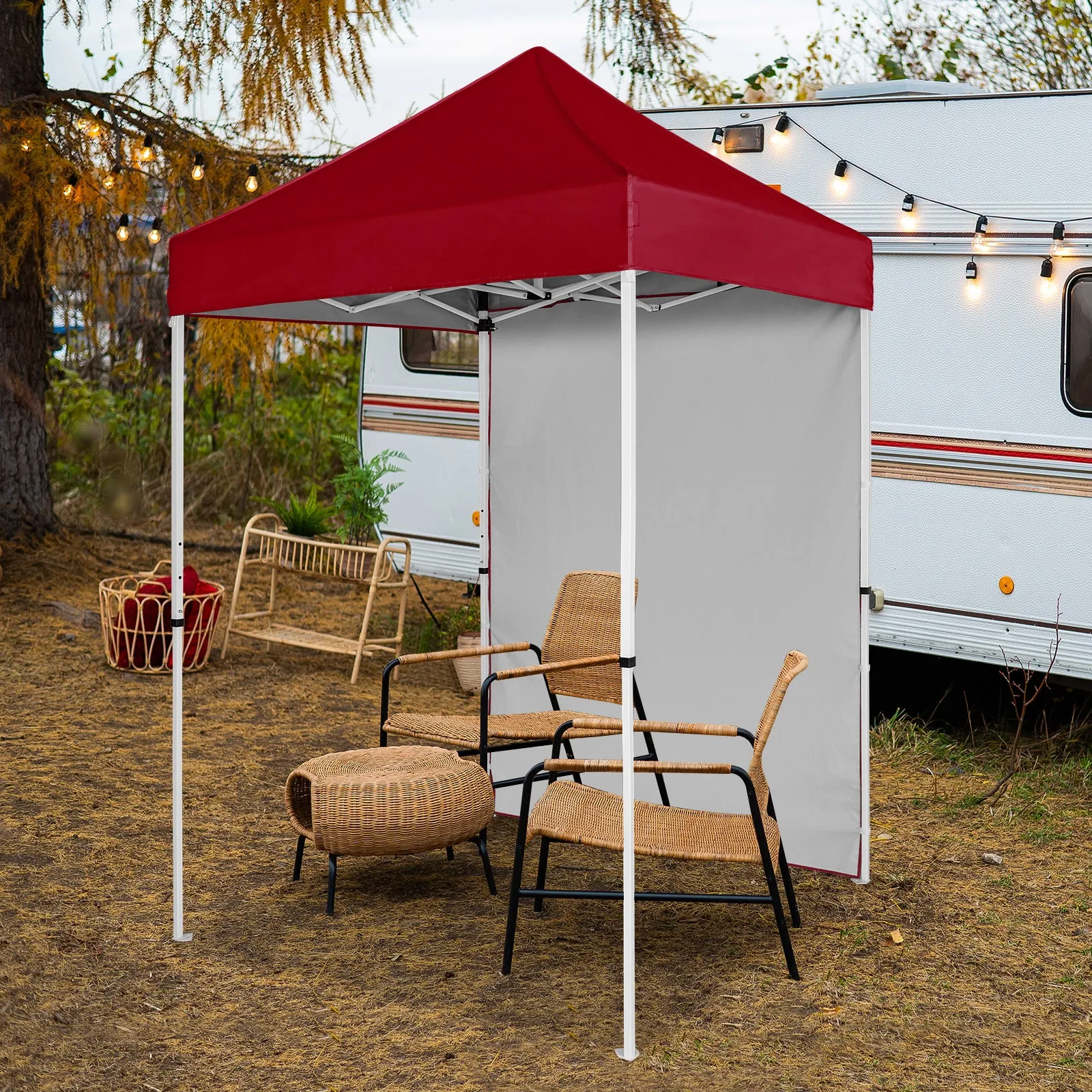 COOS BAY 5x5 Outdoor Portable Canopy Tent with One Removable Sunwall