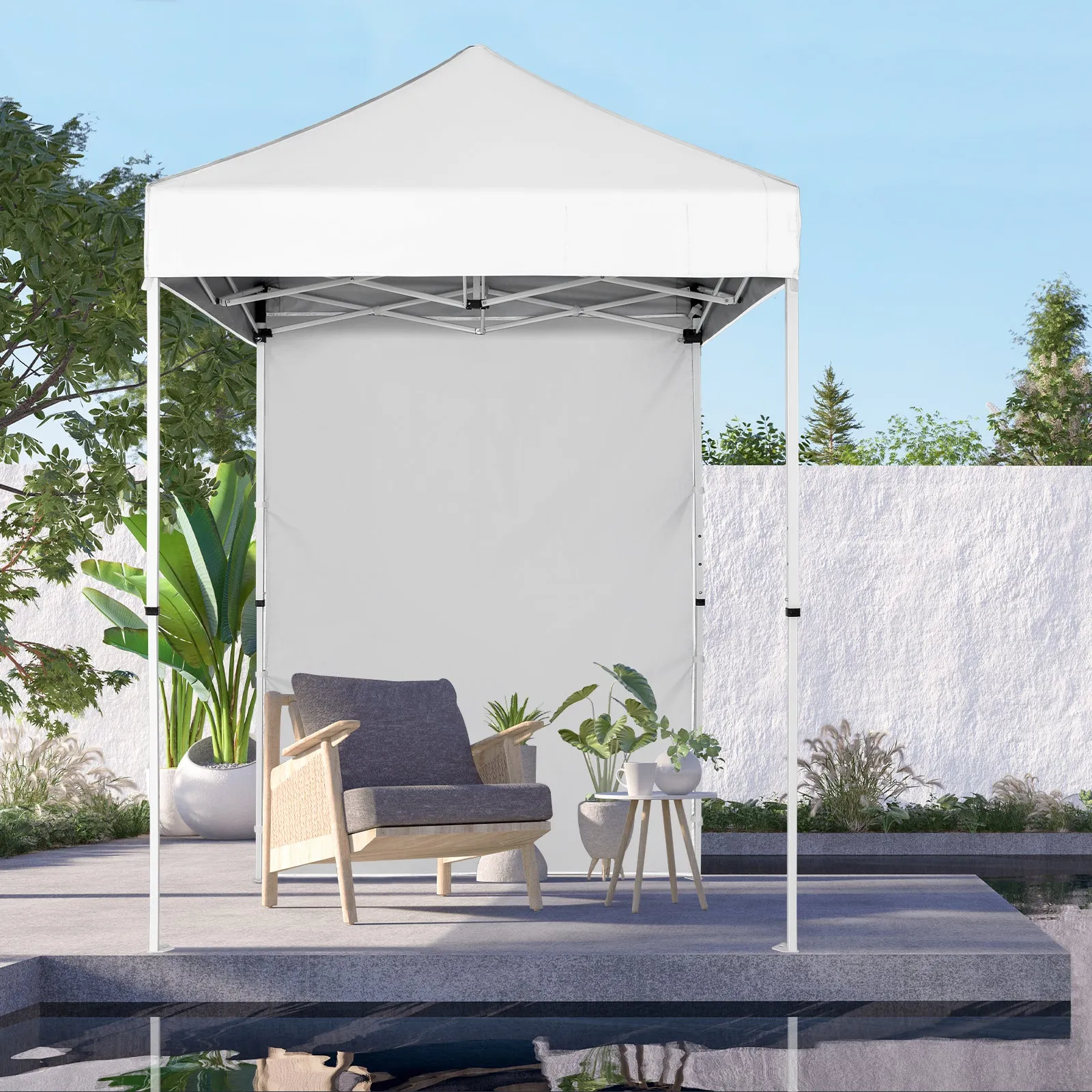 COOS BAY 5x5 Outdoor Portable Canopy Tent with One Removable Sunwall