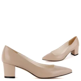 *COURTNEY beige leather - 5cm, size UK 2.5