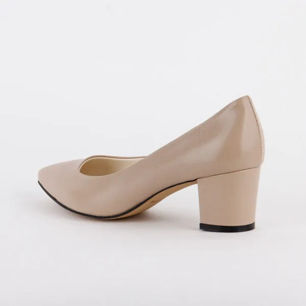 *COURTNEY beige leather - 5cm, size UK 2.5